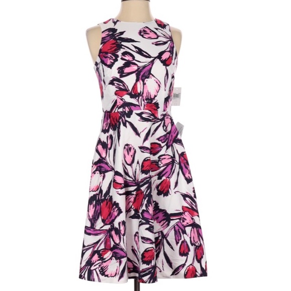 NWT Donna Morgan Floral Fit and Flare A-line Dress - Picture 1 of 14